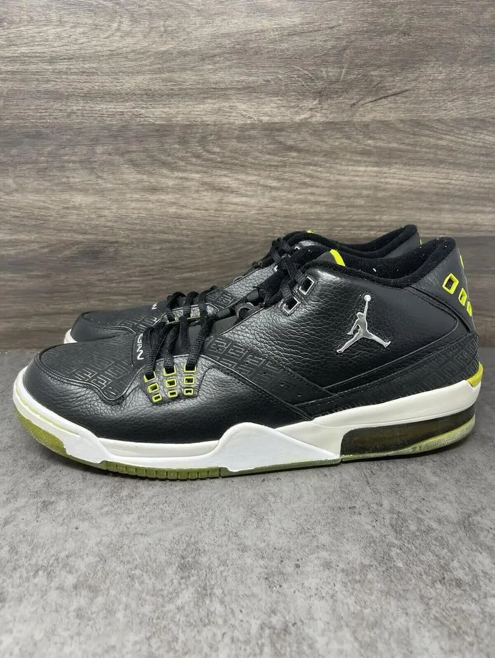 Air Jordan Flight 23 Sneakers Mens Size 15 Black Green 317820-004 Vintage